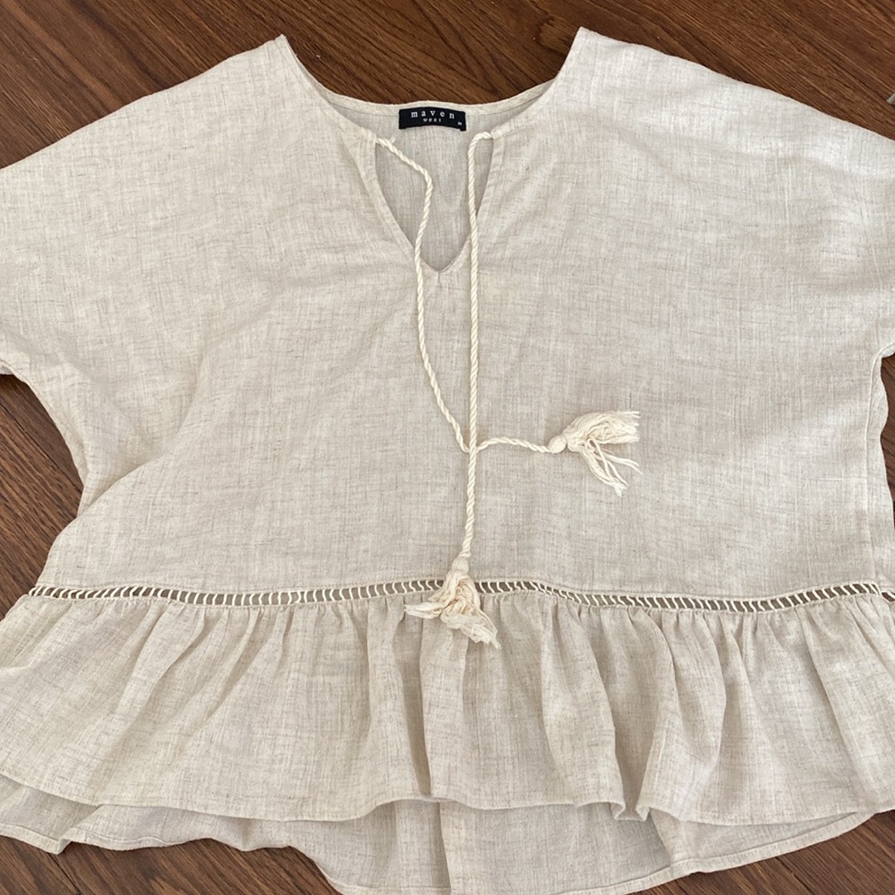 Medium Maven West Women's Top with Ruffle Hem